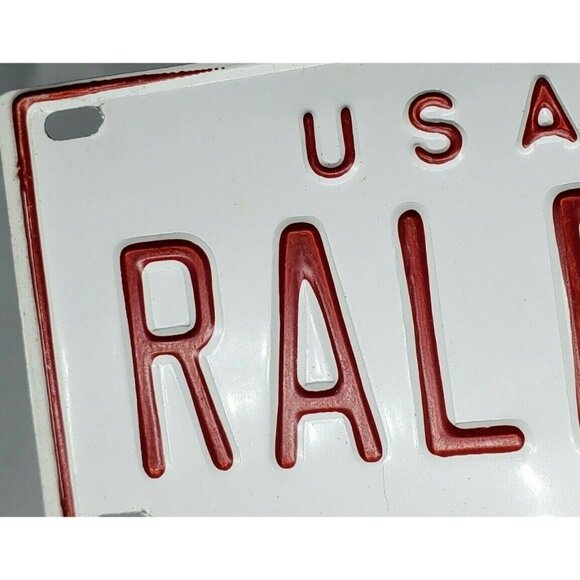 U.S.A Ralph Personalized White Red Collectible Mini License Bicycle Bike Plate - Picture 5 of 12